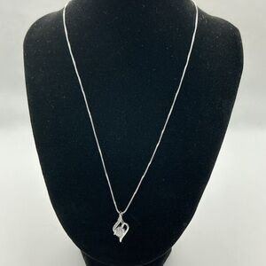 Sterling Silver Moissanite Pendant Necklace Sparkling Swirl Design 925